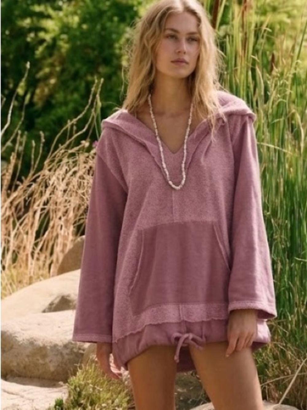 Free People Beach Raven Terry Cloth- Dragonfruit Sorbet